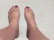 Beautiful big tits and beautiful toes
