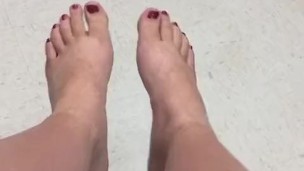 Beautiful big tits and beautiful toes
