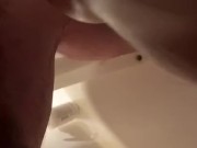 Oral cumshot in the shower