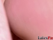 Nubile maid dominated by two big cock and cum in mouth 10/16