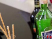 Nubile maid dominated by two big cock and cum in mouth 2/16