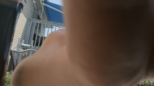 Cutie Having Fun In The Sun. Tanning, Lotion and Popsicles