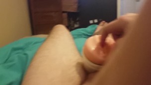 Virgin teen moans and fucks fleshlight (creampie )