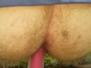 Playing with my ass while hiking