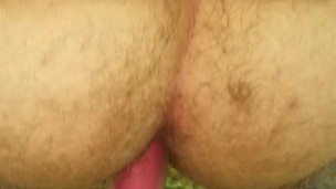 Playing with my ass while hiking