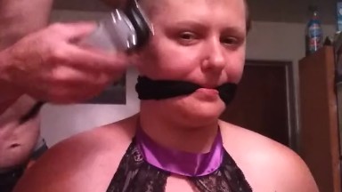 BBW girl headshave bondage