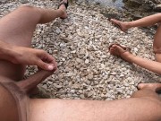 Teen nudista si fa riempire di sbotta in pubblico in spiaggia - vera sbrodolata 5/16