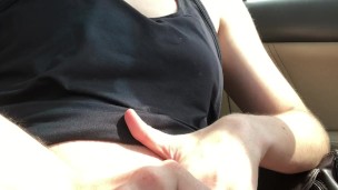 Girl Masturbates and Cums in the Car on Road Trip - Jenna Noelle