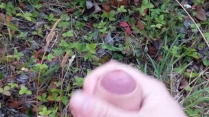 Public teen cum in forest