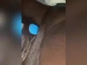 Phat pussy ebony squirts all over her floor