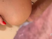 Wife with a beautiful ass seduces her husband for hot sex in the kitchen 15/16