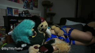 Lazy Tusky Lounges in her Harness