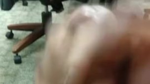 Young BBC jerk off in the office