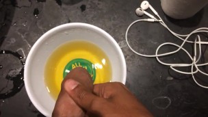 Uncut teen pisses into breakfast bowl