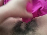 I fuck my hairy pussy with my favorite dildo