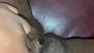 Ebony BBW finger play leads to squirt