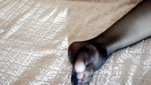 HOT SCHOOLGIRL SHOWS SEXY LEGS AND FEET IN NYLON STOCKINGS ! 18y 4K