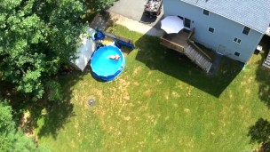 Drone Spy Naked Sexy Male In Pool - Voyeur, nudist, caught