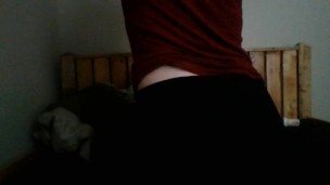 Amateur Trans Girl wedgie's herself and masturbates first video