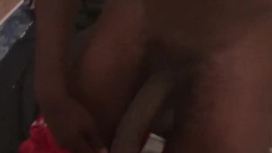 Playin wit big dick on the soft