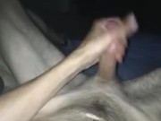 Stroking my long cock 