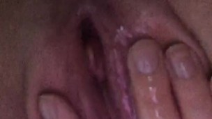 Cum dripping from my tight little pussy