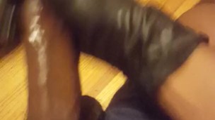 seeing if i like the glove or not, YUGE black cock cumshot