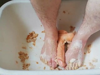 Fun with whipped cream, waffles and dildo