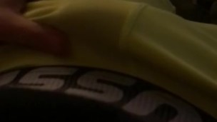 Rubbing cock slowly