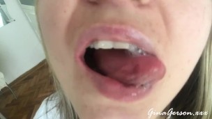 Tongue saliva throat fetish