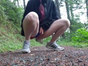 Sneaky Naughty Pee On The Busy Trail 14/16