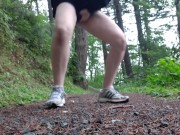 Sneaky Naughty Pee On The Busy Trail 8/16
