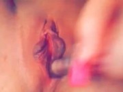 young amateur slut masterbates with glass dildo