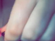 young amateur slut masterbates with glass dildo