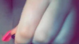 young amateur slut masterbates with glass dildo