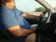 First time jacking off while driving in public, happy ending!!