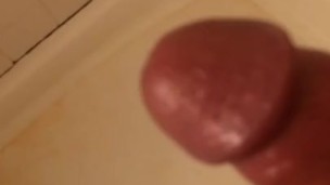 Husband cumshot across shower