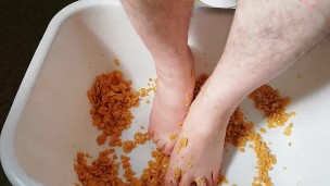 Fun with cornflakes,cream and dildo