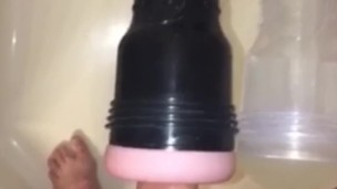 FLESHLIGHT fun. Slow & Sensual thrusting into 2 wall mounted fleshlights.