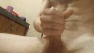 Jacking my thick cock