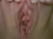 Close Up of Little W. Kitty's Double Orgasm! Dripping, Twitching Pussy!