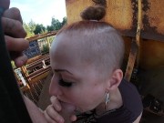 Public fucking, gas station suck. Railway carriage fuck and public dickfeed 1/16