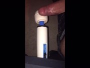Magic wand use compilation solo male and w/ wife, cumshots & a slow motion