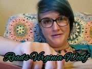 Blue hair lesbian book nerd reads and mastrubates granny panties solo dyke