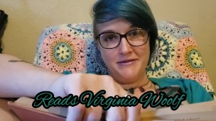 Blue hair lesbian book nerd reads and mastrubates granny panties solo dyke