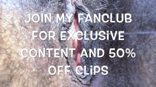 Hairy Pussy cum and close up Pink Vibrator Promo