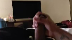 JERKING AND CUM ALONE IN HOTEL ROOM