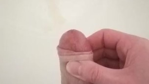 Slow wank with gentle grip right up to and during cumshot