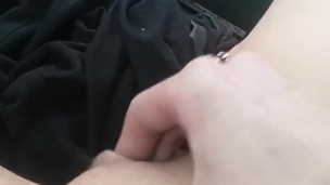Rubbing my pussy while sitting in the car