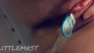 Peeing with ben-wa balls inside my pussy